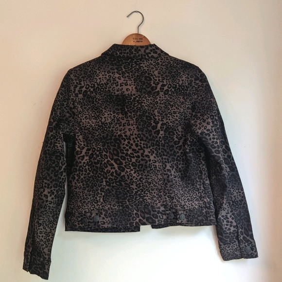 Nine West Sarah Denim Jean Jacket leopard print - Picture 7 of 10